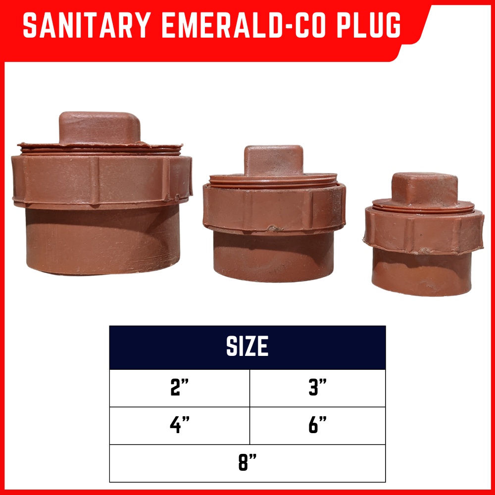 Sanitary PVC Fittings Emerald Clean Out w/ Plug (Sizes: 2