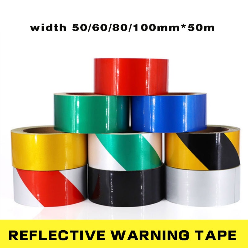 Reflective Tape Width 50/60/80/100mm * 50m Safety Warning Sign Sticker ...