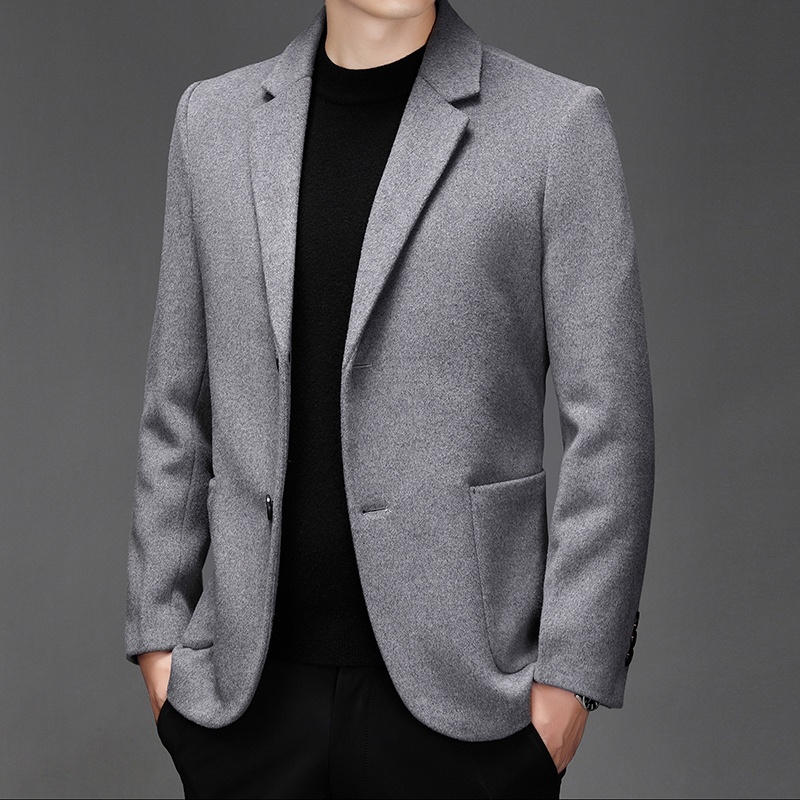 New Woolen Blazer Men Spring Autumn Winter High-End Light Mature Style ...