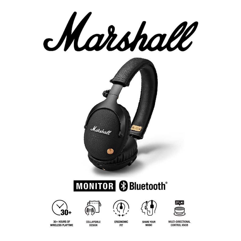 Marshall Monitor Bluetooth Headset Overear Headset Wireless Headset