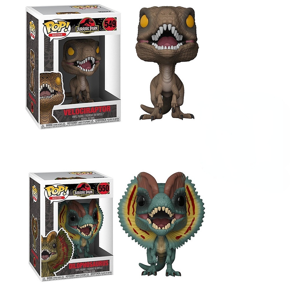 Funko Pop 549 550 Movies Jurassic Park Dilophosaurus Velociraptor Vinyl Figure Shopee