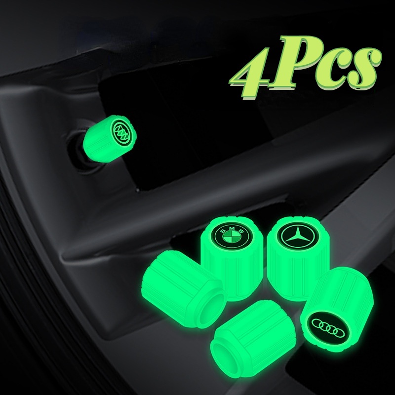 4 Pcs Luminous Car Tire Valve Caps/Universal Glowing Wheel Valve Cover