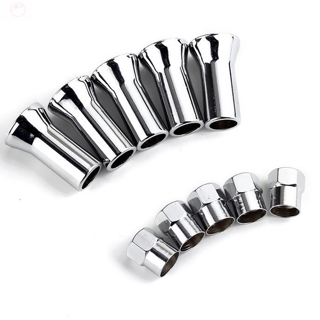 Dickno 10 Sets TR414AC Valve Stem Cover, Chrome Plated Tire Valve Stem Sleeve And Cap Dress Up Kit, Leakproof Car Wheel Valve Covers, Universal