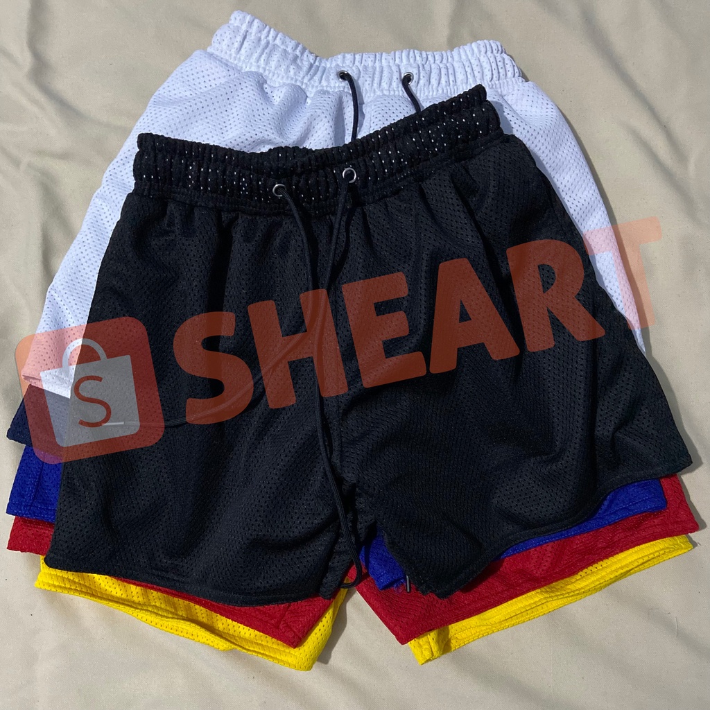 SHEART Mesh Short Double Aircool Fabric Inside and Out with 2 Pockets ...