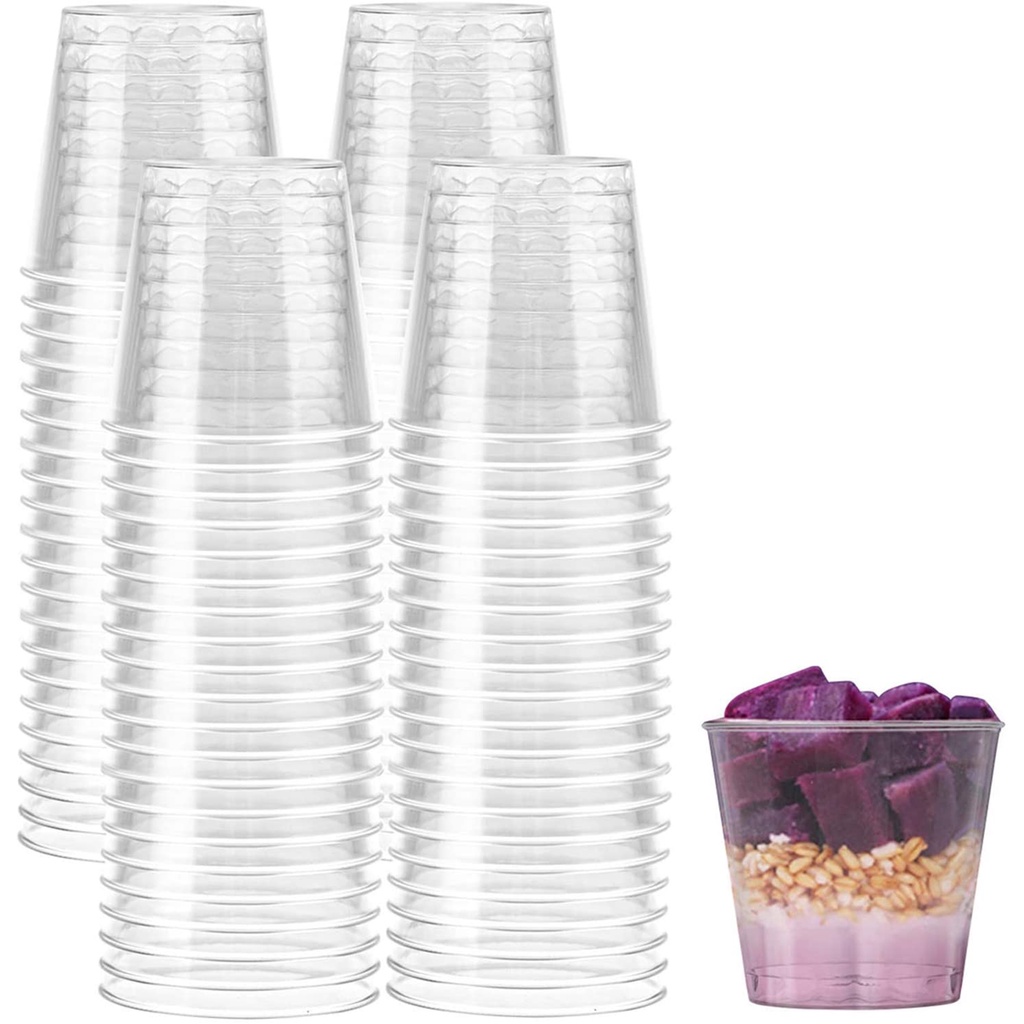 10/50pcs Clear Plastic Disposable Party Wedding Dessert Cups Clear