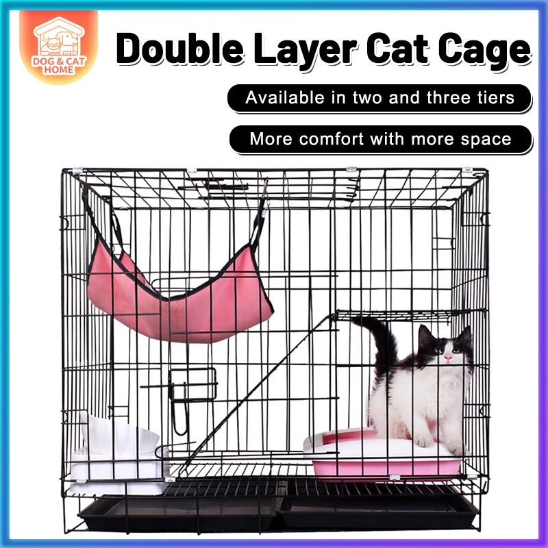 Cat Cage 2/3 Layer Pet Cage Foldable Easy Assemble Sturdy Pet Furniture