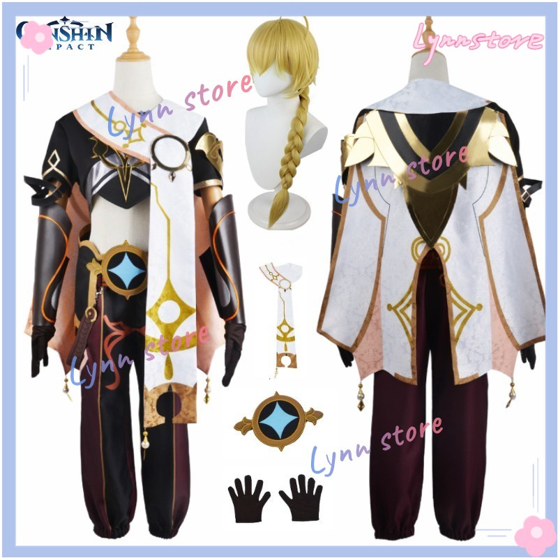 Game Genshin Impact Traveler Aether Suit Cool Gothic Uniform Cosplay ...