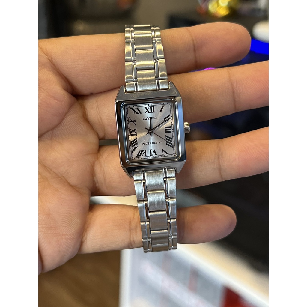 ORIGINAL CASIO Analog Silver Dial Stainless Steel Ladies Watch LTP ...