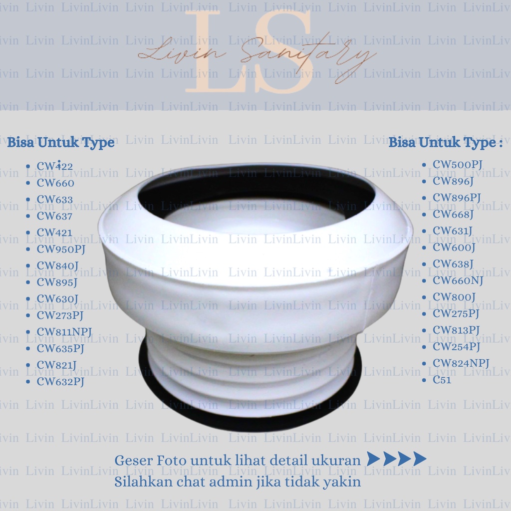 Slip-in Leak-Proof Toilet Connector Gasket Seal Model Toto TX215 ...