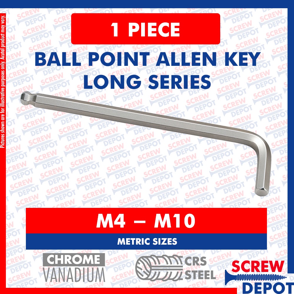 1PC M4 M5 M6 M8 M10 Allen Key Ball Point Long Series / Allen Wrench