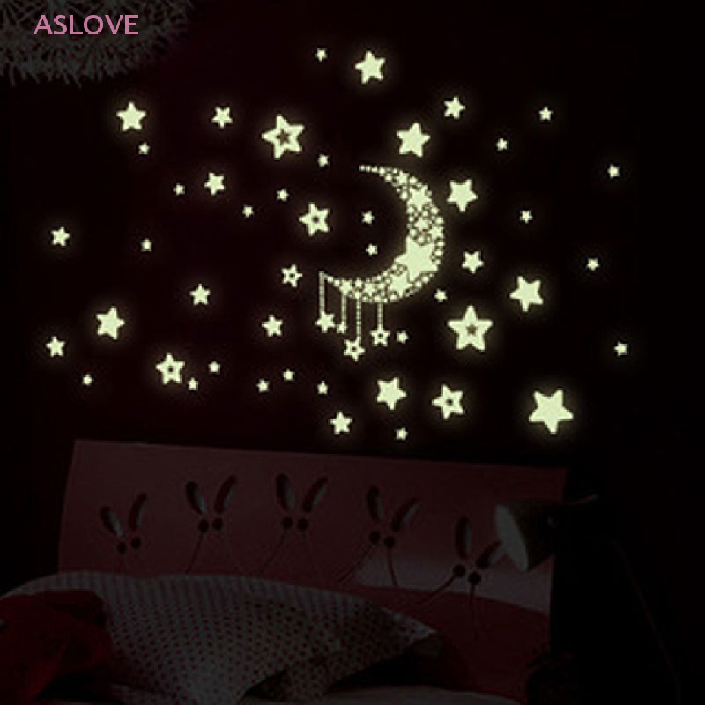 ASLOVE star moon glow in the dark luminous ceiling wall ers kids ...