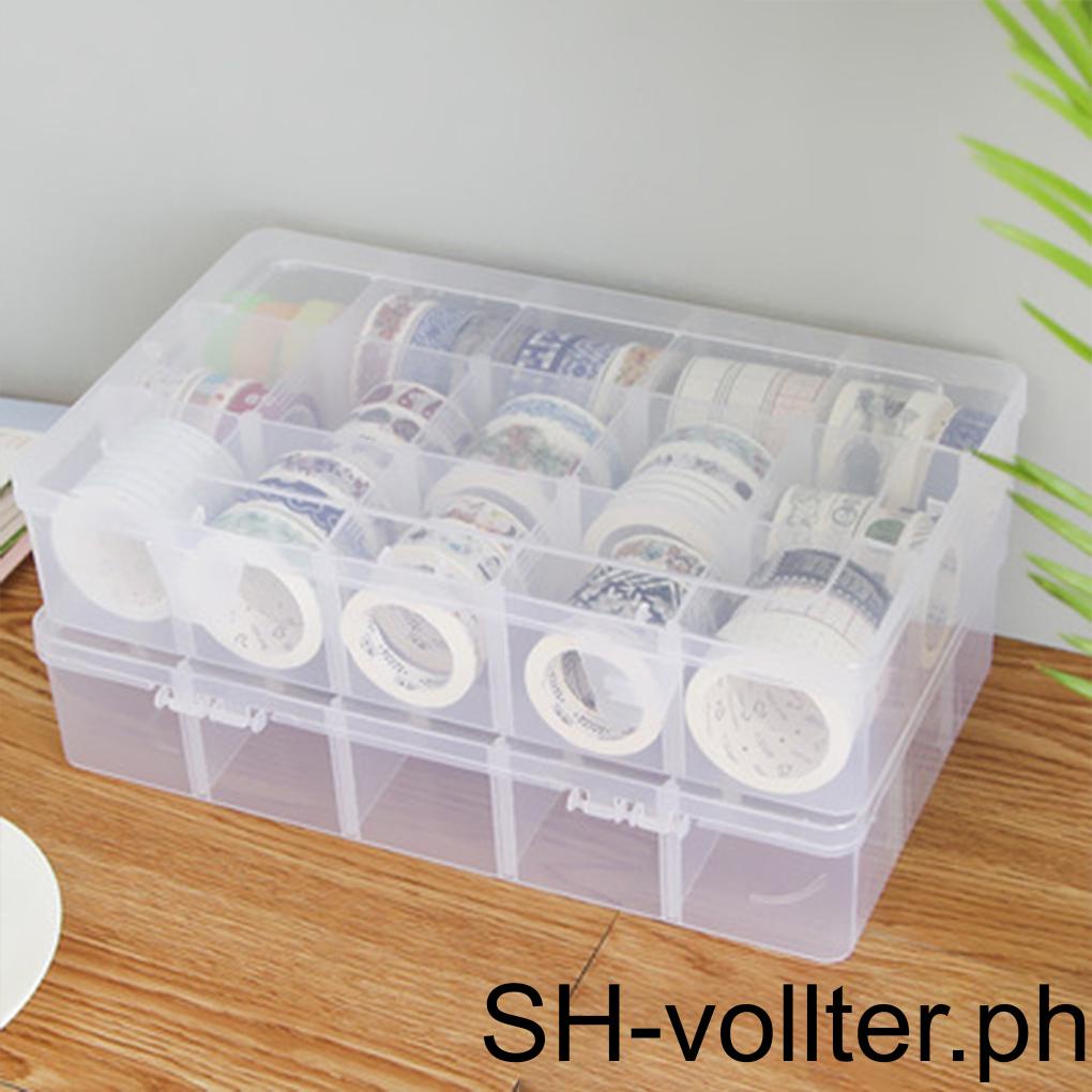 15/24/36 Grids Desktop Tape Storage Box Mini Paper Roll Sticker Case