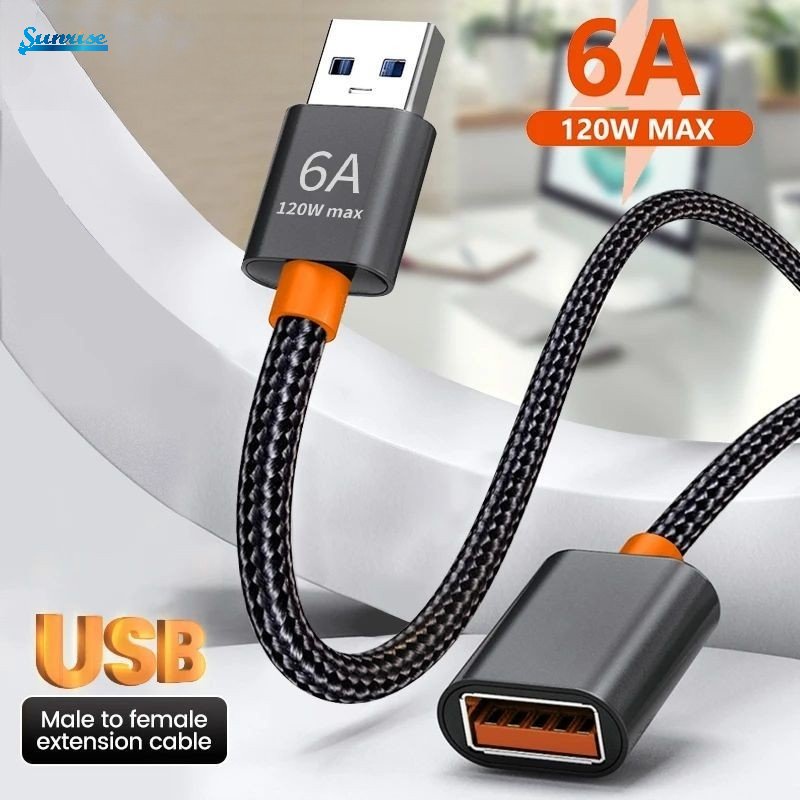 1/1.5m Nylon Braided USB 3.0 Extension Cable Male To Female High-Speed ...