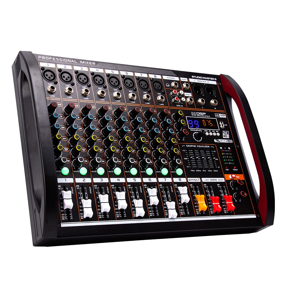 Mixer audio professional 8 channel mixer mixing console Bluetooth USB