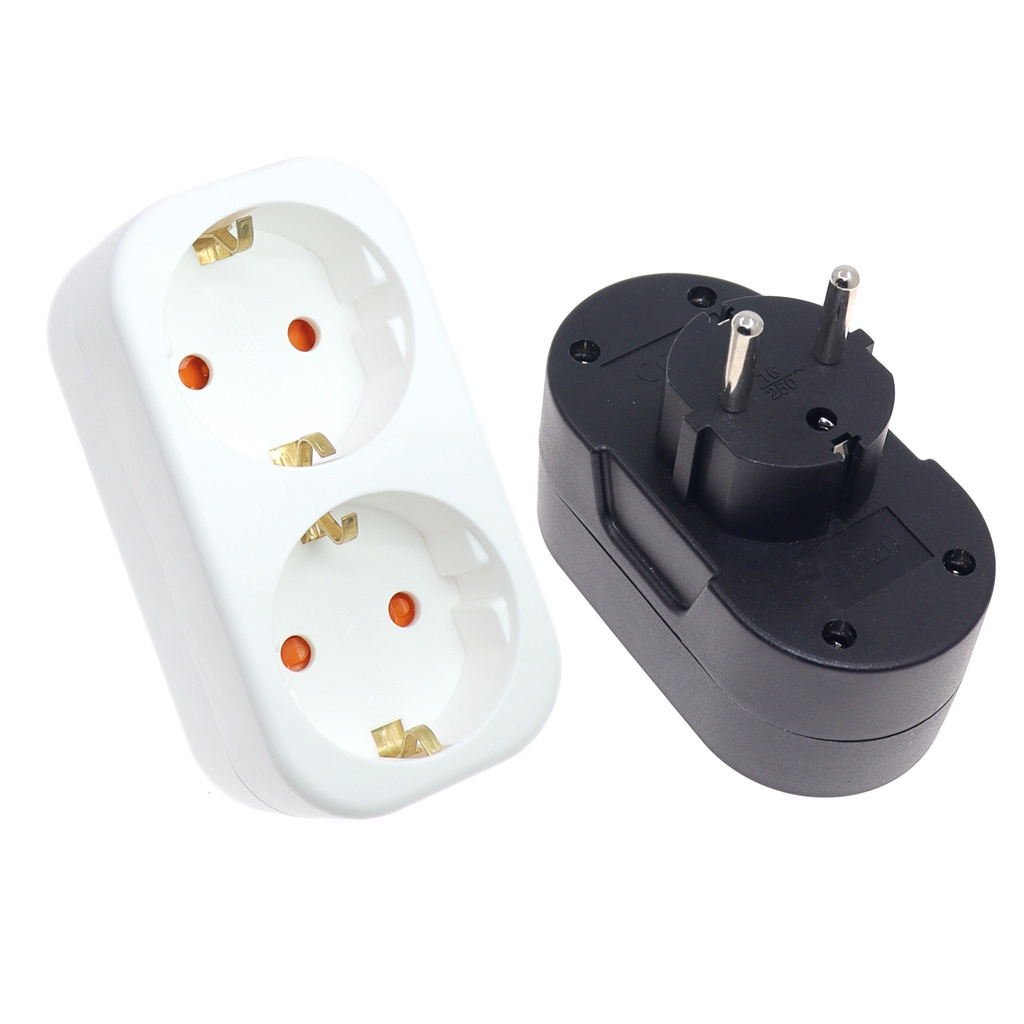 New 2 Socket Multiple Plug Power Strip Socket Distribution Adapter 16A