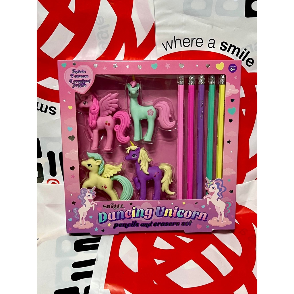 SMIGGLE DANCING UNICORN ERASER & PENCIL SET Shopee Philippines