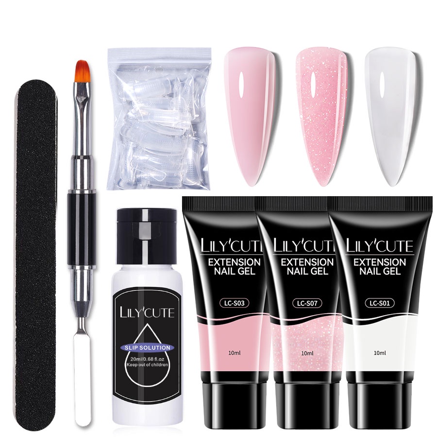 LILYCUTE 7pcs Nail Design Poly Gel Nail Polish Finger Generator Acrylic