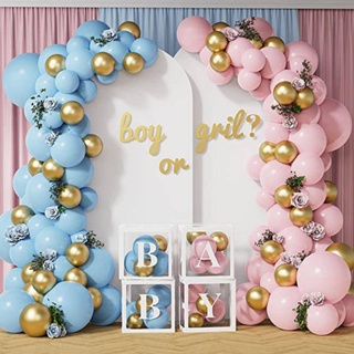 105Pcs Gender Reveal Balloons Arch Kit Baby Shower Decor Pink Blue Balloons  Garland Decor Boy Girl 1st Birthday Party Decoration