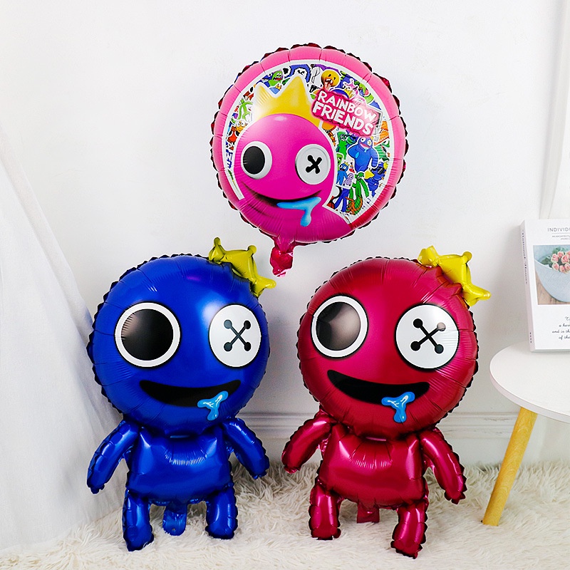 Rainbow Friends Red Birthday Party Theme Balloon Set 5pcs Set