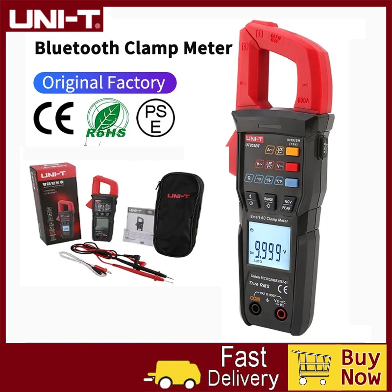 UNI-T UT202S UT202BT Digital Clamp Meter AC DC Current Amperometer ...