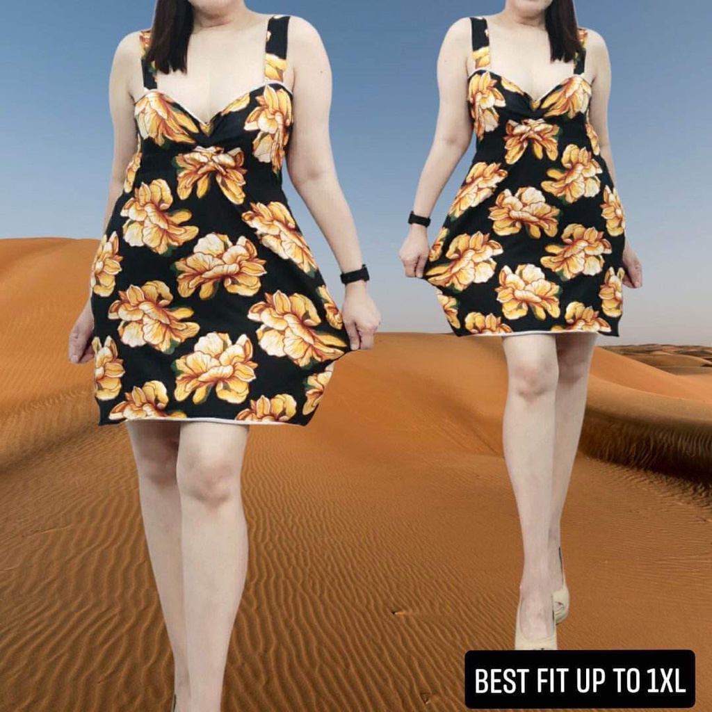 Fashion D40 Smocking Cleavage Dress for Adults Spaghetti Strap for