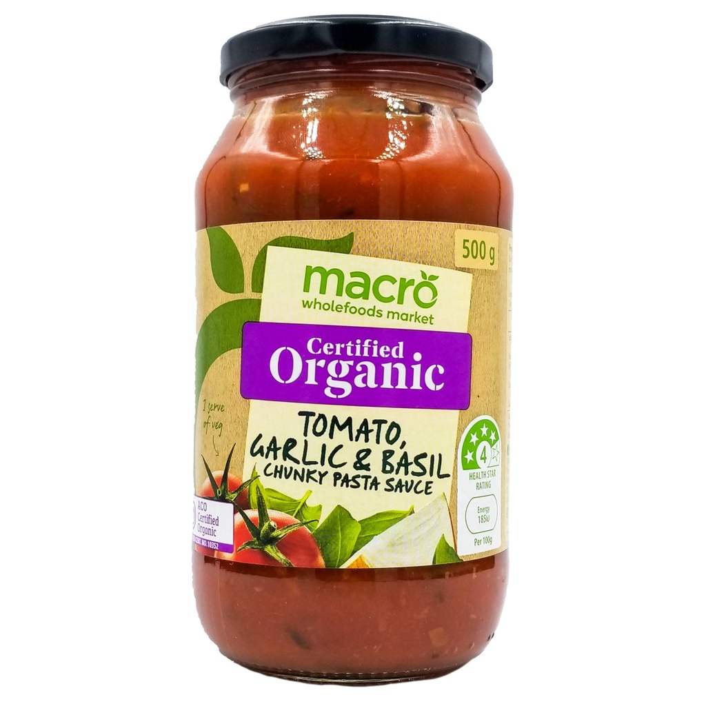 Macro Organic Pasta Sauce Chunky Tomato Garlic & Basil (500g) Shopee Philippines