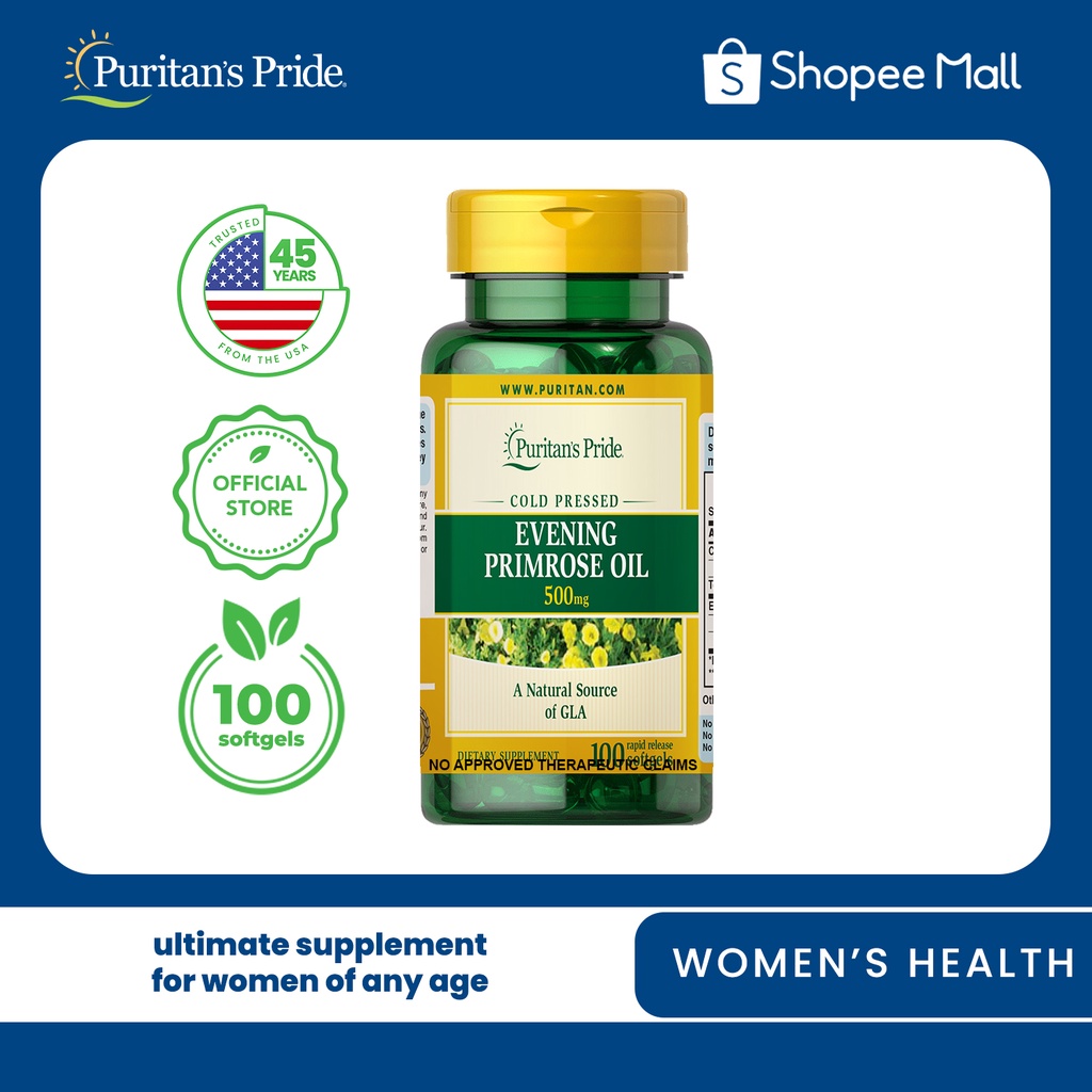Evening Primrose Oil 500mg 100 softgels Puritan's Pride Shopee