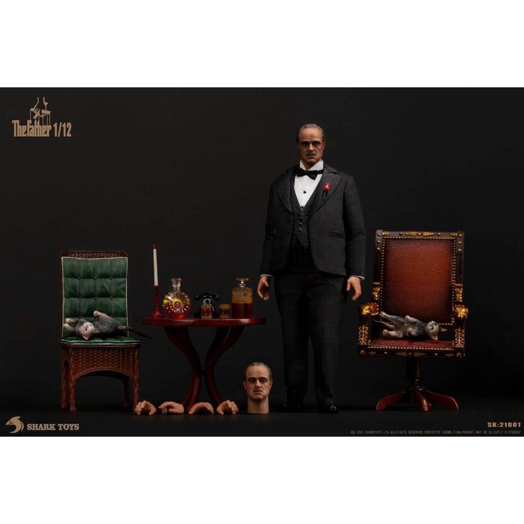 SHARK TOYS 1/12 model of movable puppet Godfather Vito Corleone formal ...