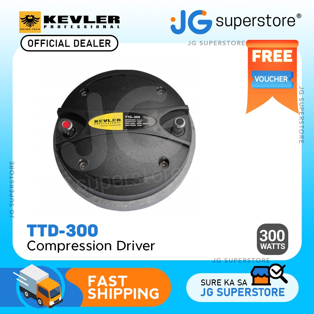 KEVLER TTD-300 300W Treated Titanium Dome Shape Compression Driver with ...