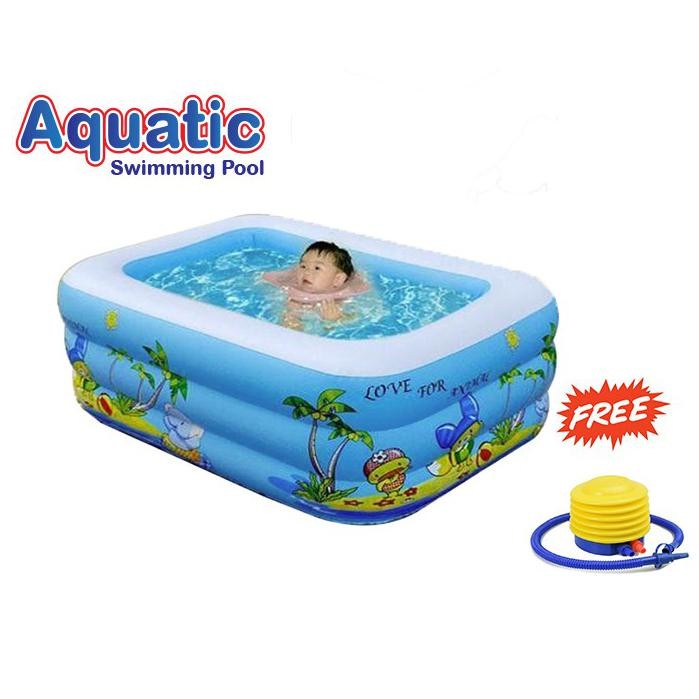 Aquatic square children's swimming pool 120cm x 90cm x 45cm c002 free ...