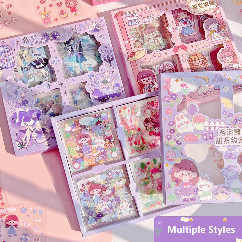 20/50/100pcs Gift Box Stickers Korean Cute Sticker Transparent Stickers ...