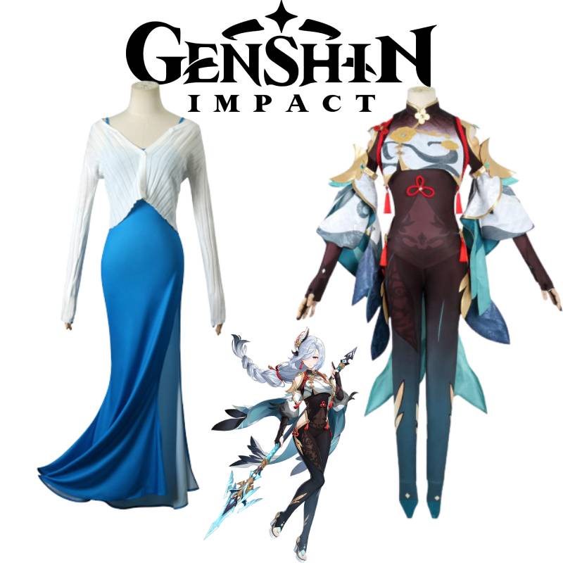 Authentic Genshin Impact Shenhe Outfits Fancy Costume For Cosplay Party ...