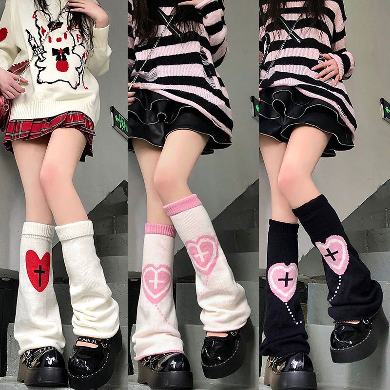 Y2K Leg Warmers - Gothic Harajuku Style With Buckle Details | Alternative Fashion