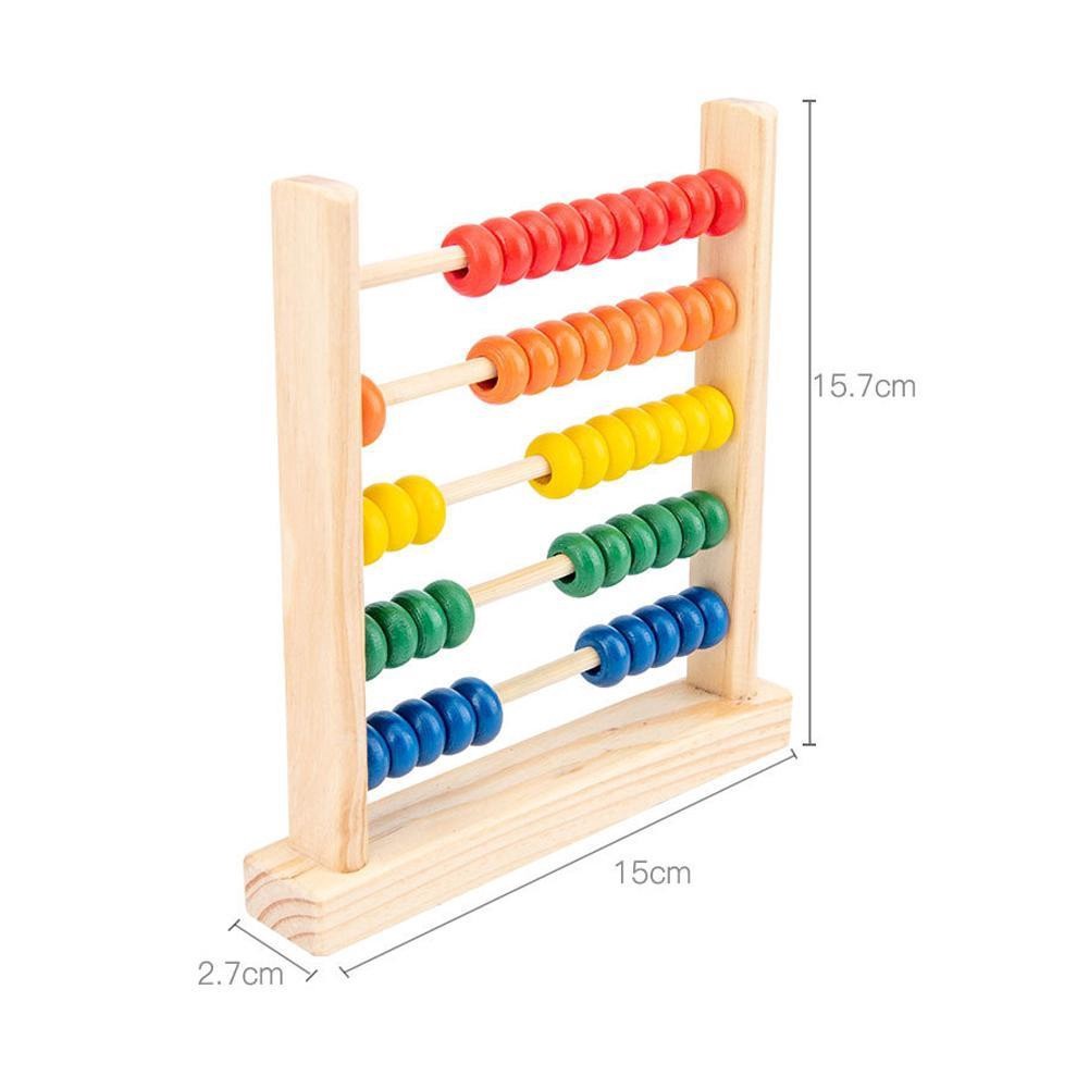 Kids Wooden Beads Abacus 5 and 10-Row Count Frame Teaching Aid Math ...