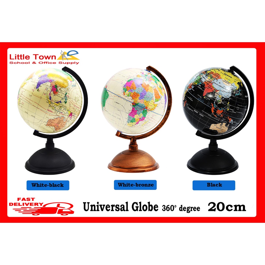 Universal world globe 20cm diameter round 360° degree rotating globe