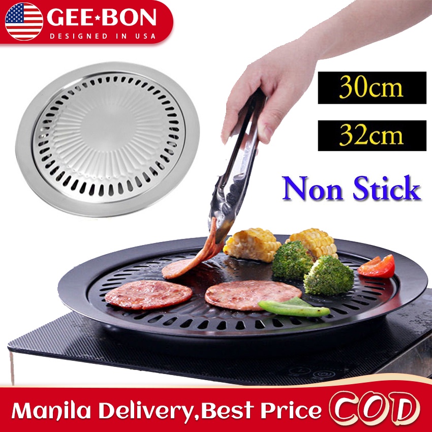 GEEBON Barbecue Round Plate Korean BBQ Grill Plate No Burnt Outdoor