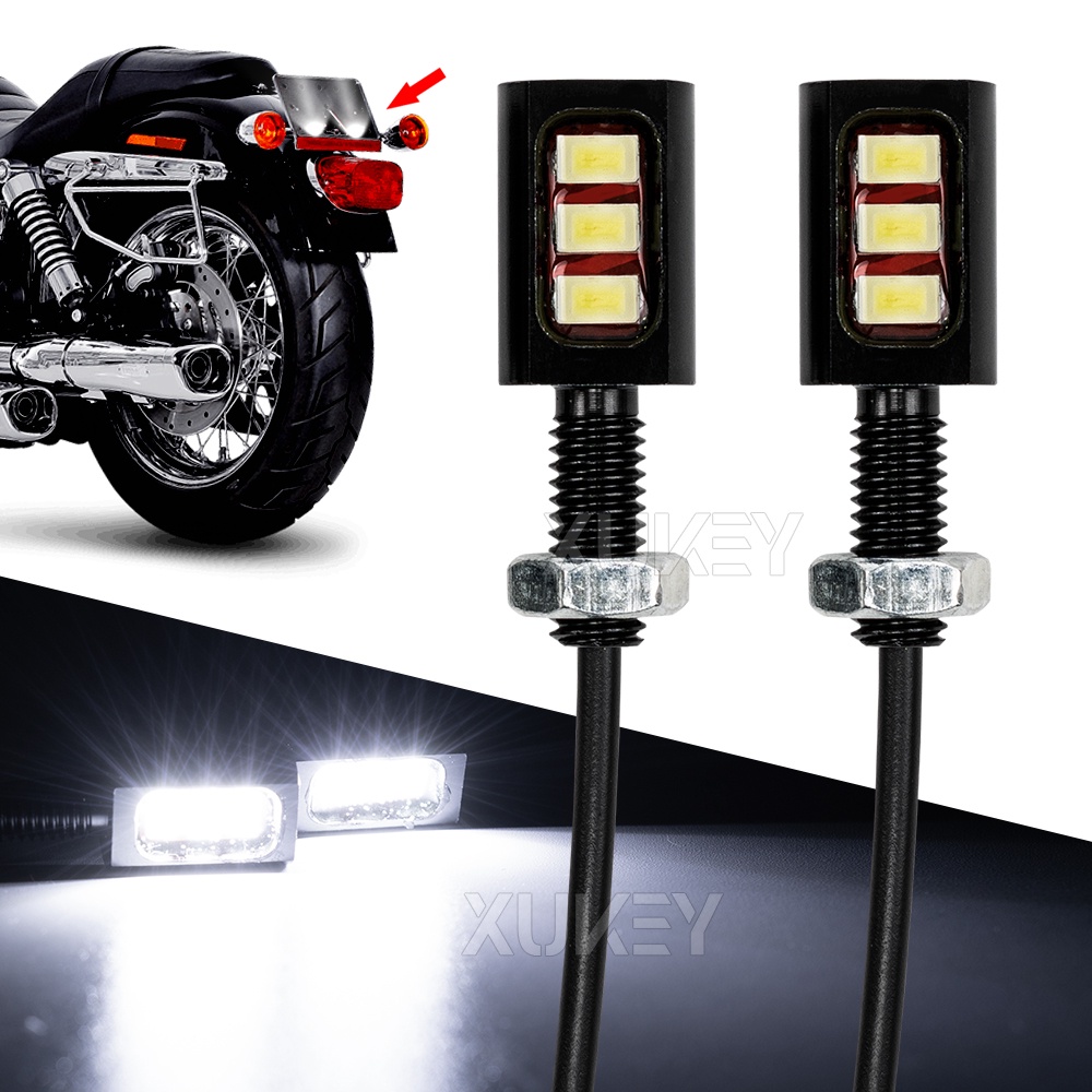 2x Universal LED Number Plate Lights - White Bolt Lights For Car Motorcycle