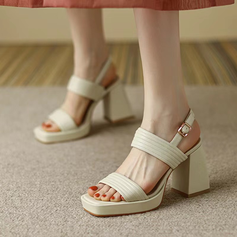 BRADA 2023 New Style Summer Strap Thick-Platform Heel Sandals for Women ...