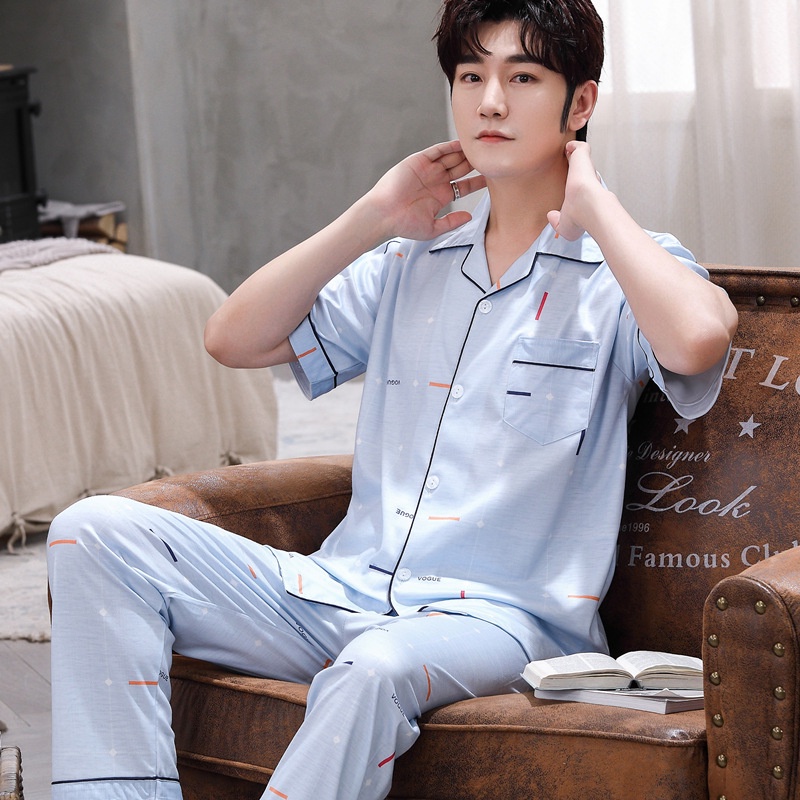 CAND Men’s Cotton Sleepwear Terno Pajama Set Size XL/XXL/XXL Shopee