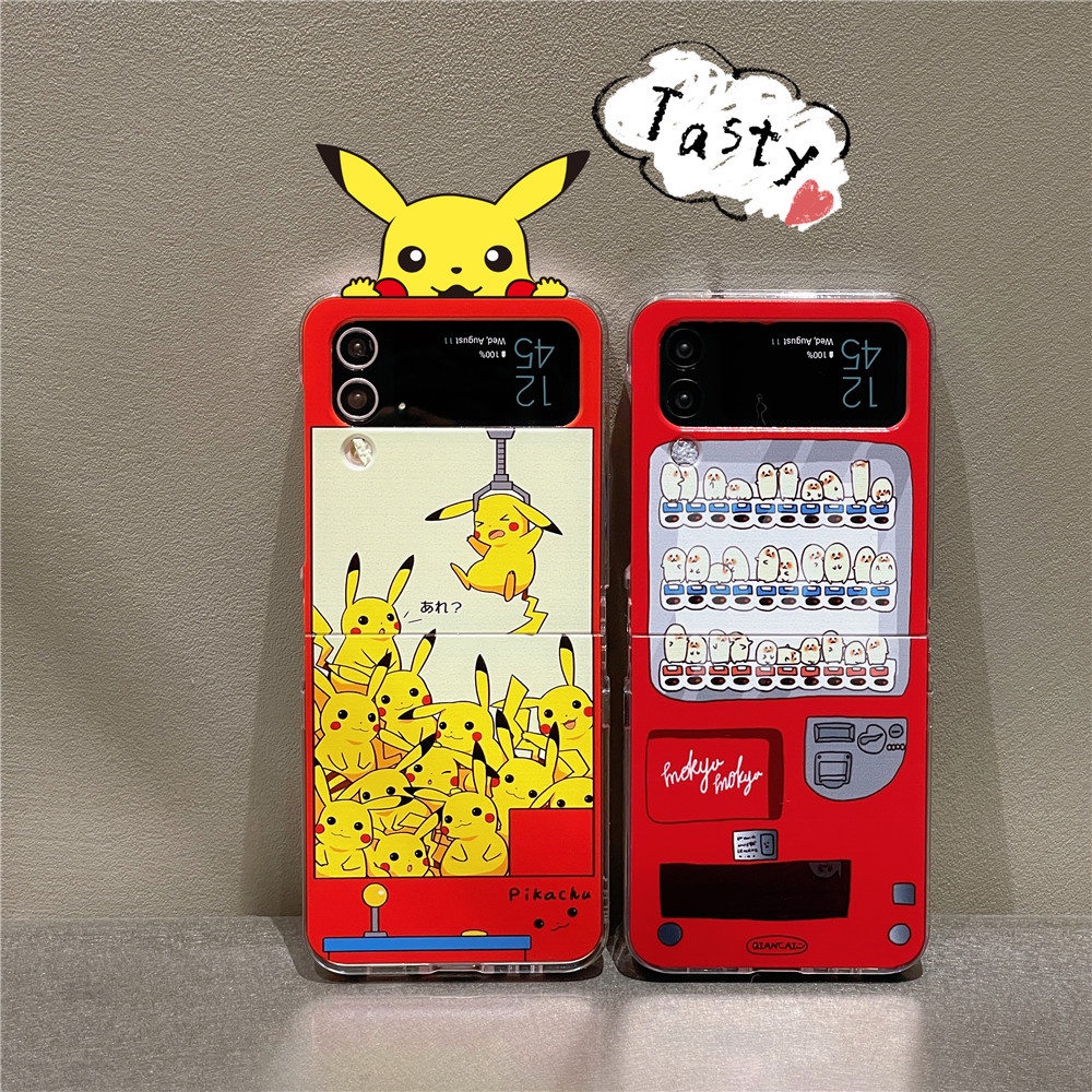 Design For Samsung Galaxy Z Flip Pikachu And Cartoon Vending Machine Hard  Case Shockproof Z Flip 5G Phone Back Cover