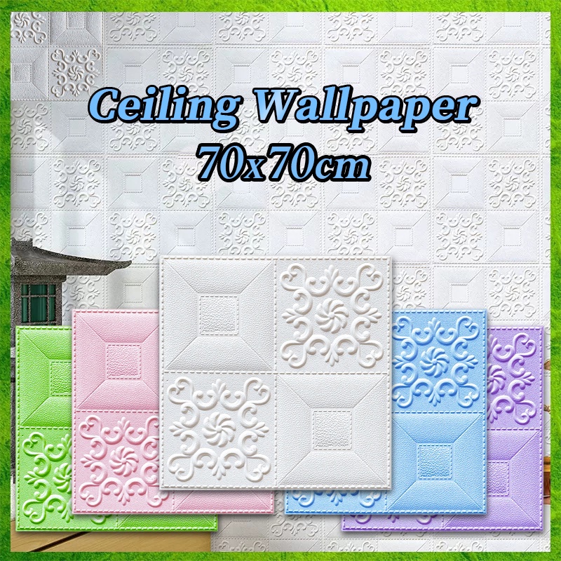 big 70*70cm Wallpape ceiling wall paper 3D adhesive wall decor wall ...