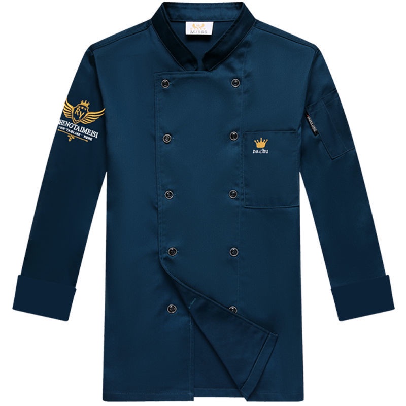 Unisex Chef Uniform Long Sleeve Chef Jacket Men Woman Workwear Kitchen