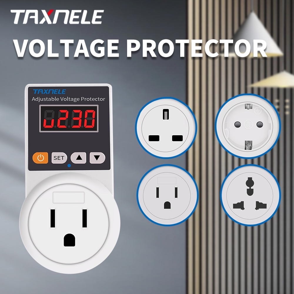 Automatic Voltage Protector Socket AC 220V Adjustable 16A Power Surge