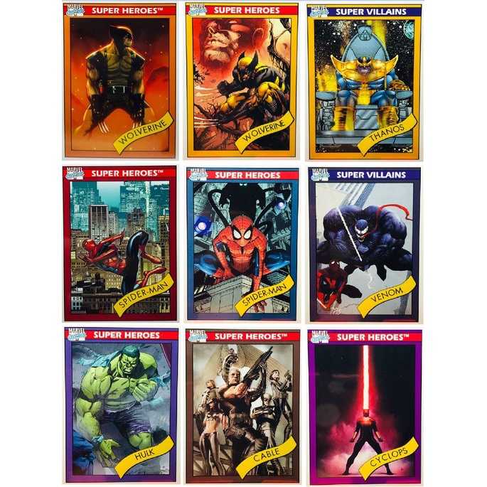 [High] 2013 2015 FLEER MARVEL RETRO 1990 spider-man wolverine thanos ...