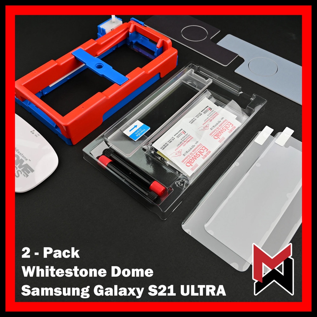 Whitestone Dome Samsung Galaxy S21 Ultra Tempered Glass w/ E-Jig (2 Pack)  NEW VERSION