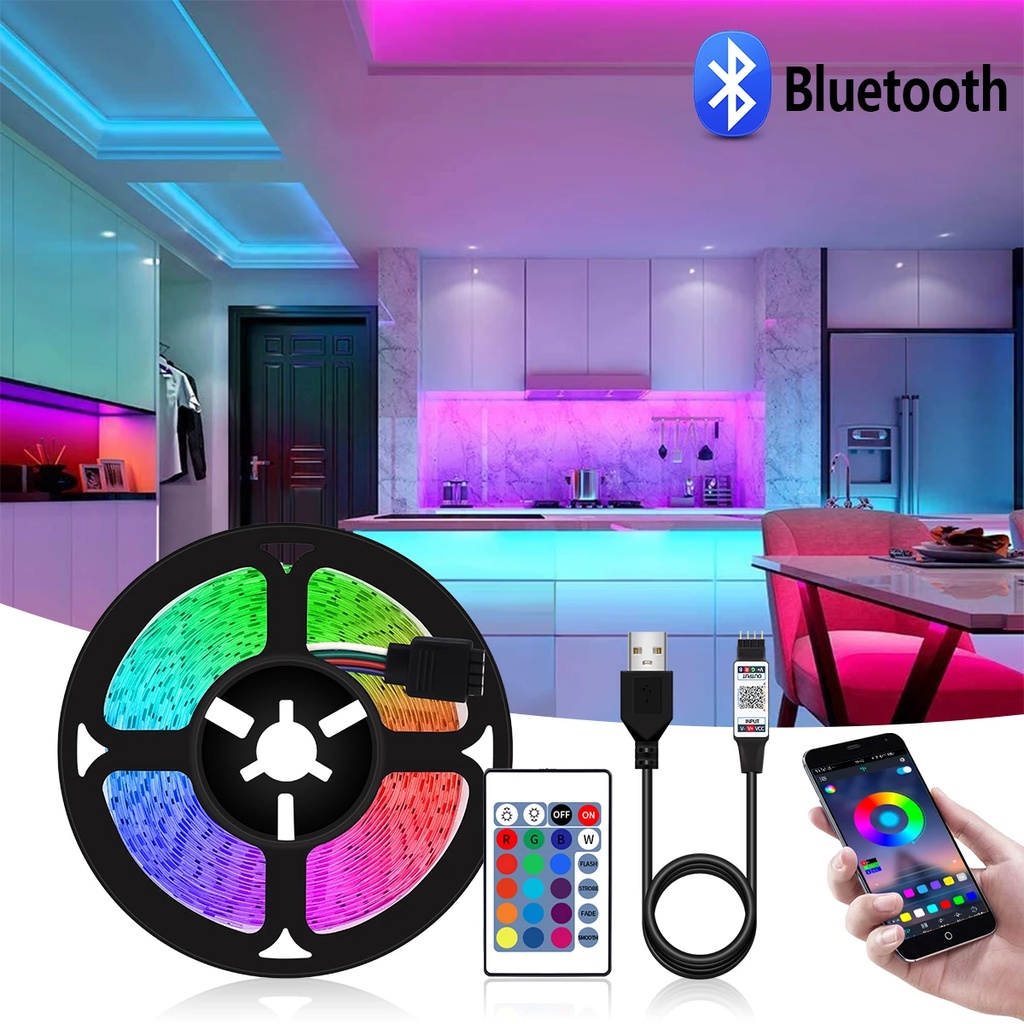 2835 LED Strip Ribbon 1M to 10M Light RGB Tape Backlight Music Sync IR ...