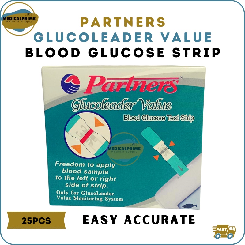 Partners GlucoLeader Value Blood Glucose Test Strips (25pcs) Shopee