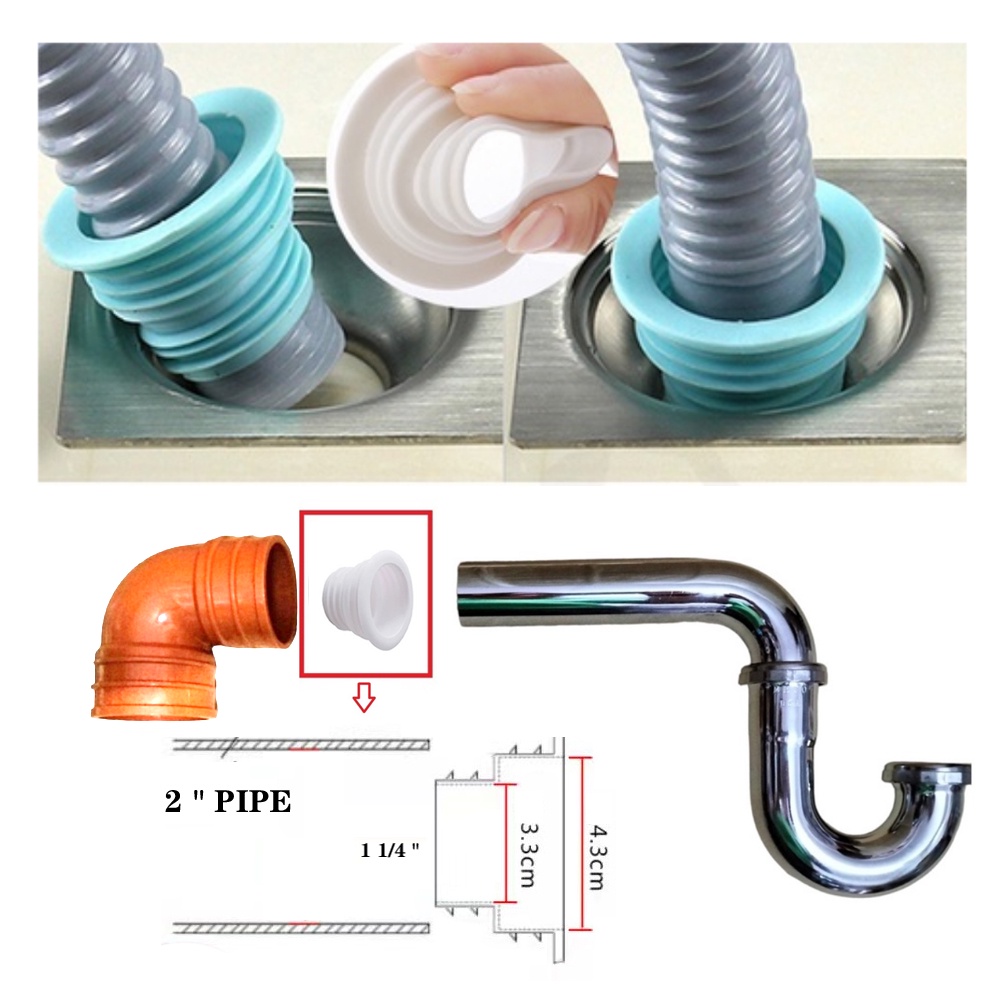 P-TRAP ADAPTER TYPE 1-1/4 Bathroom Kitchen Pipe Sewer Anti Odor Seal ...