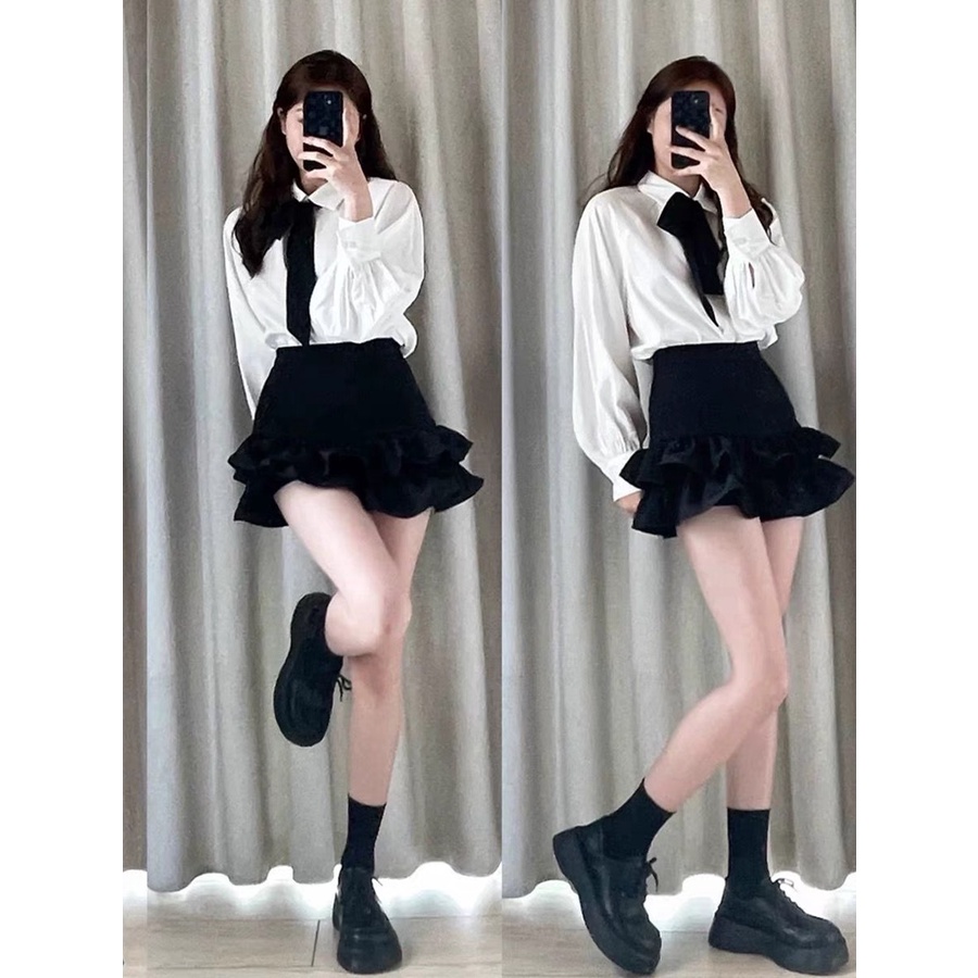 EMILY Korean Casual Mini Ruffles Skirt New Trend 10756 | Shopee Philippines