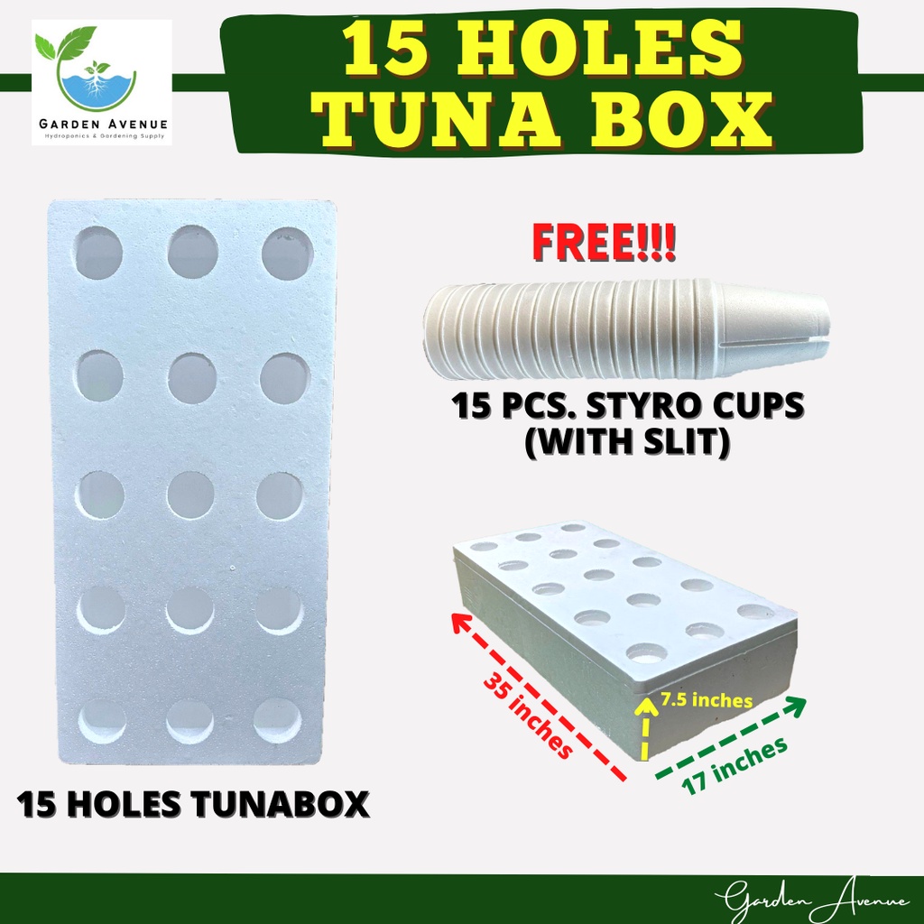 TUNA BOX (15 HOLES) - FREE 15PCS STYRO CUPS (WITH SLIT) - BRANDNEW/FOR ...